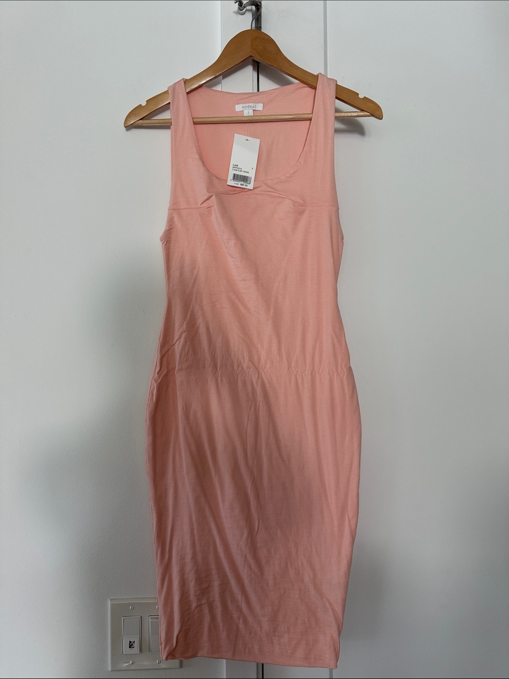 NWT Kookai Sleeveless Light Pink/Peach Lighly Fitted Bodycon Dress